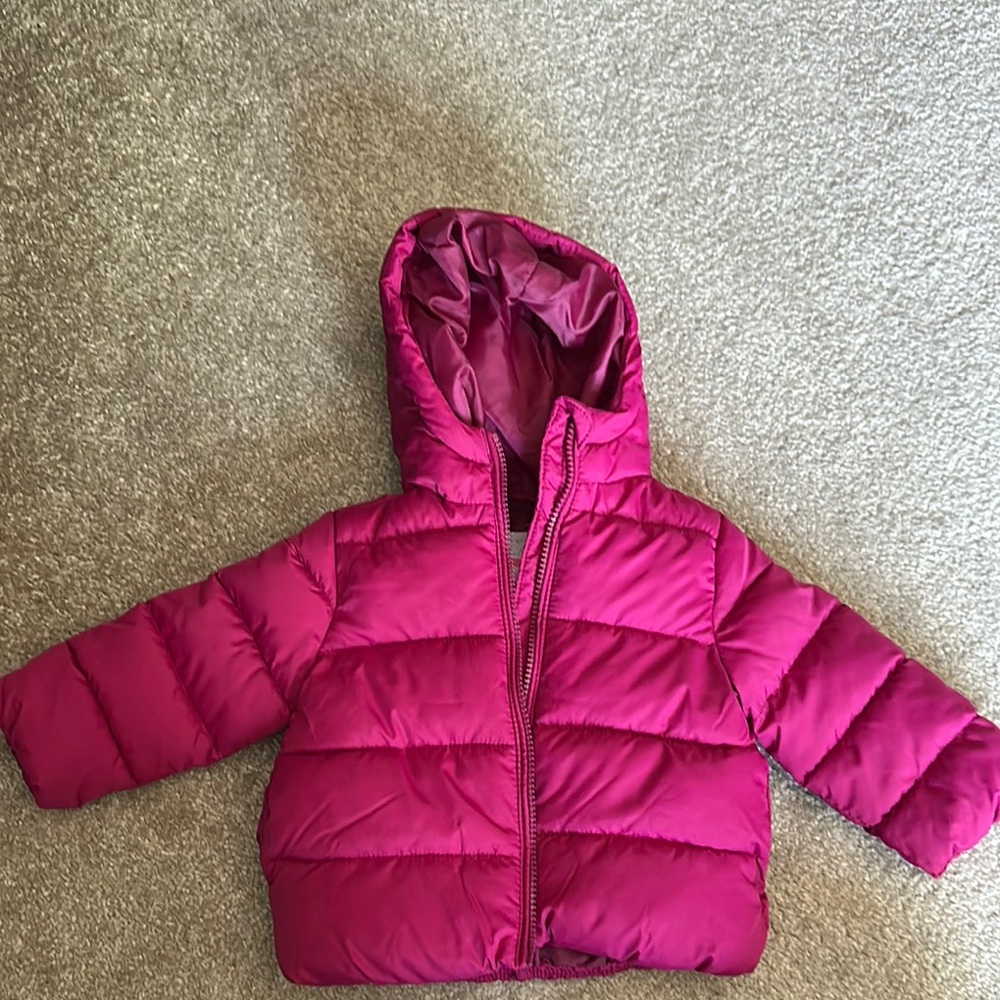 Baby Pink Puffer Jacket with Hood
